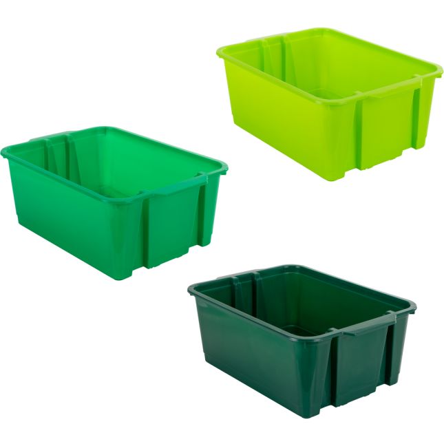 Classroom Stacking Bins – Go Green – Set Of 6