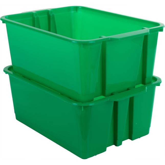 Classroom Stacking Bins – Go Green – Set Of 6