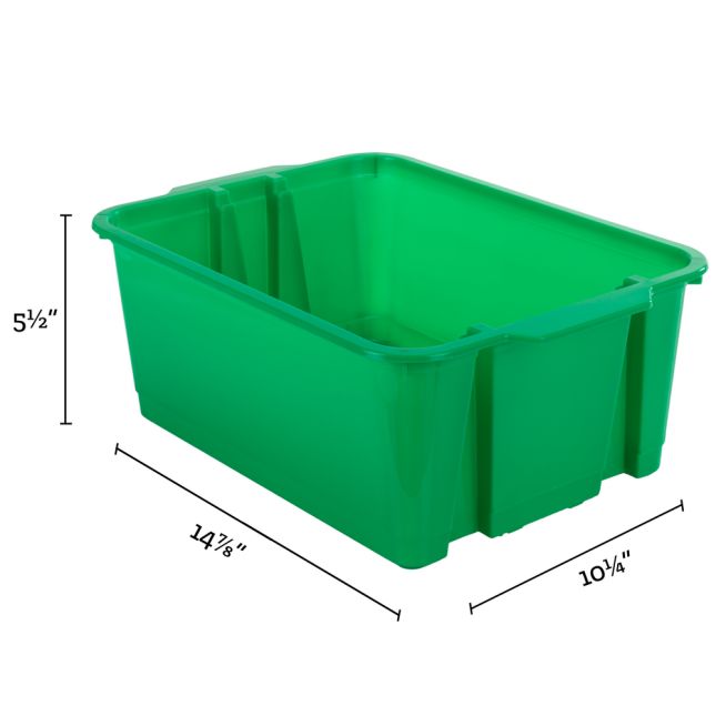 Classroom Stacking Bins – Go Green – Set Of 6