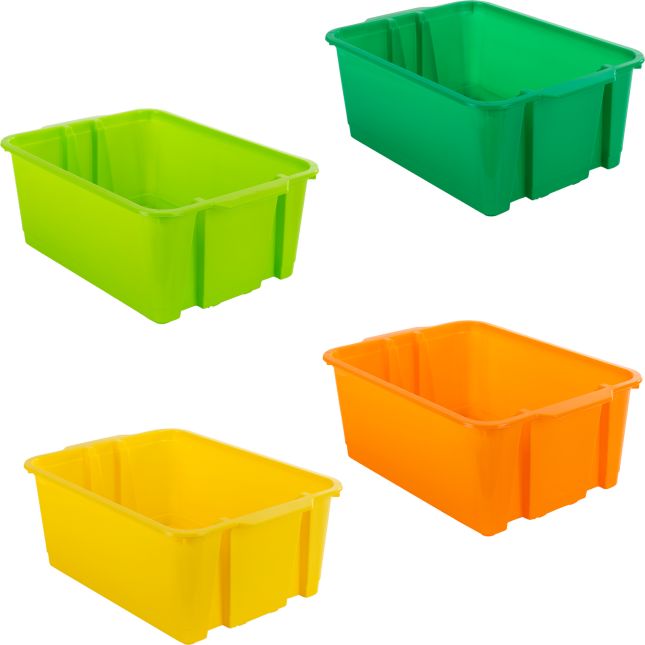 Classroom Stacking Bins – Citrus – Set Of 4