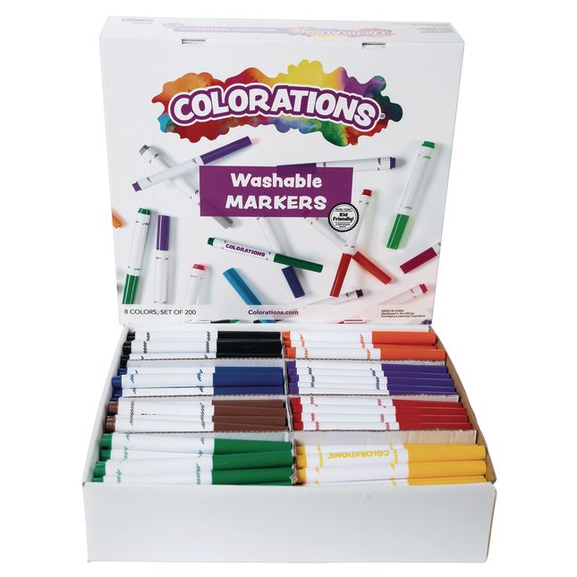 Colorations® Washable Mini Markers Classroom Value Pack - Set of 200