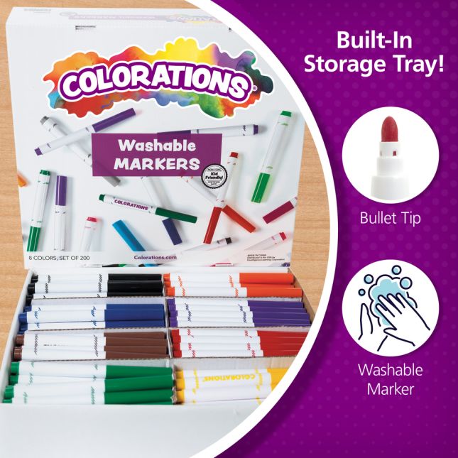 Colorations® Washable Classic Markers Classroom Value Pack Set of 200