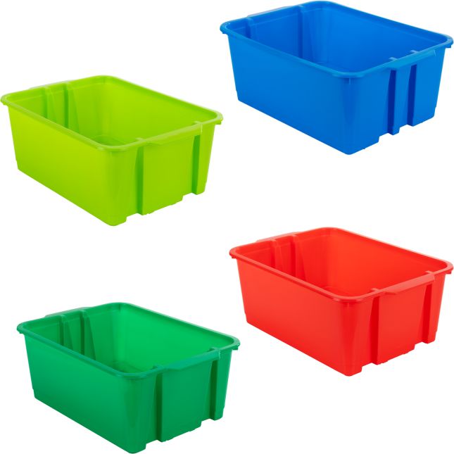 Classroom Stacking Bins – Rain Forest – Set Of 4