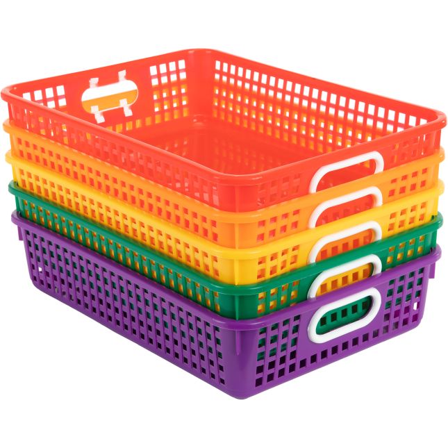 Classroom Paper Baskets – 5 Group Colors – Set Of 5