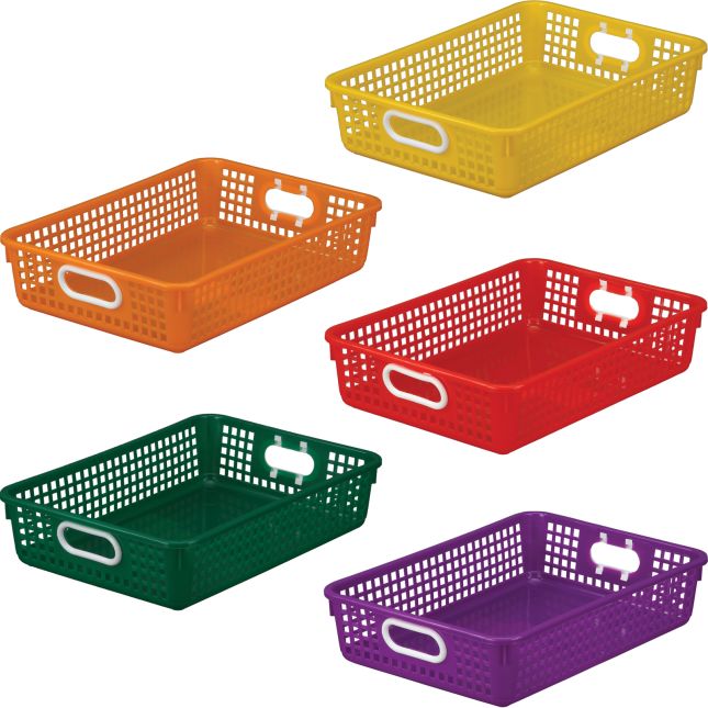 Classroom Paper Baskets – 5 Group Colors – Set Of 5