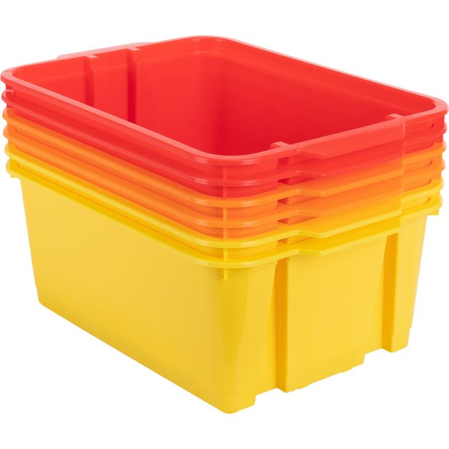 Yellow stacking boxes: Plastic boxes