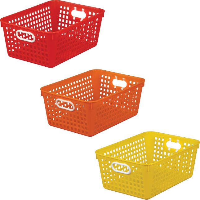 Large Baskets - 3 Group Colors - Set of 6 by Really Good Stuff