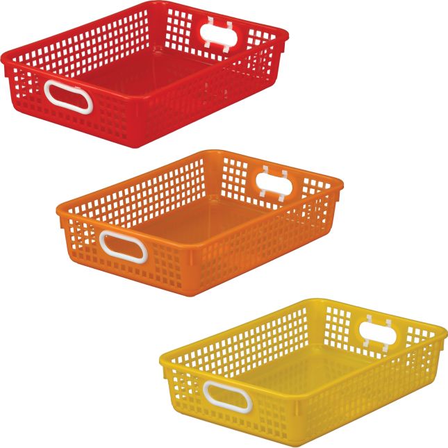 Classroom Paper Baskets – 3 Group Colors – Set Of 6