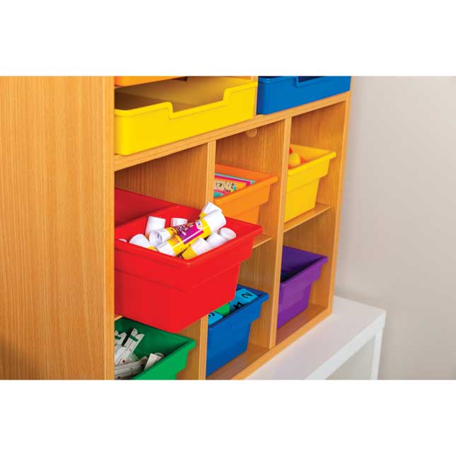 Plastic Trays - Set Of 6 - Primary Colors