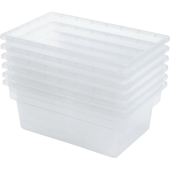 Single-Color Multi-Use Storage Bins Set Of 6