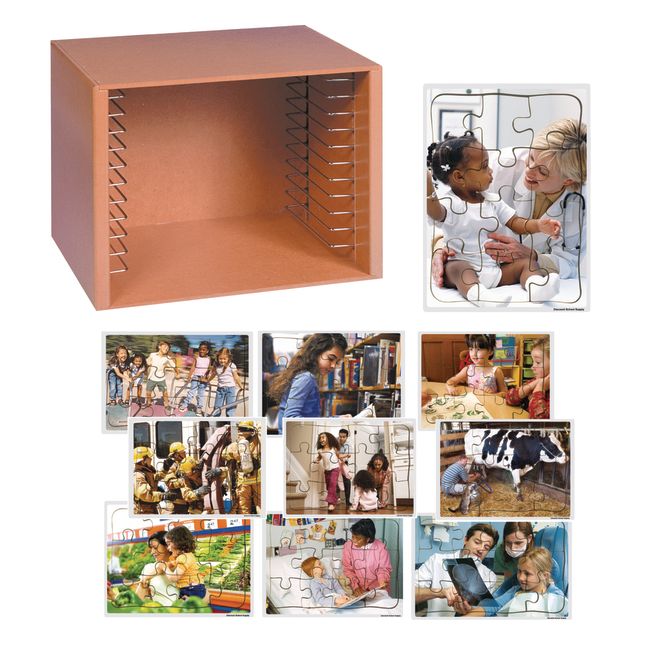 Community Puzzles and Rack Set - Set of 12