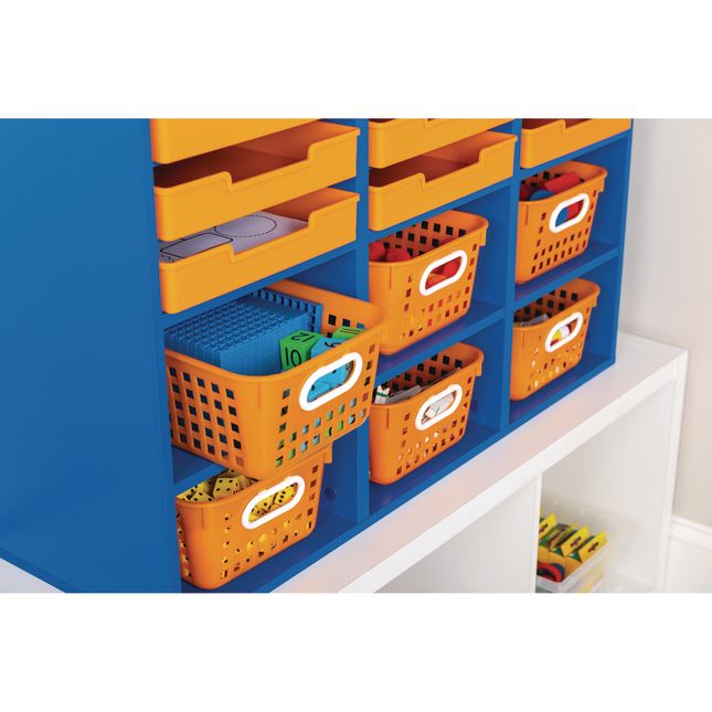 Really Good Stuff® Orange 27-Slot Mail And Supplies Center With 27 Trays, 6 Cubbies, And Baskets  Single Color - 1 mail center, 27 trays, 6 baskets