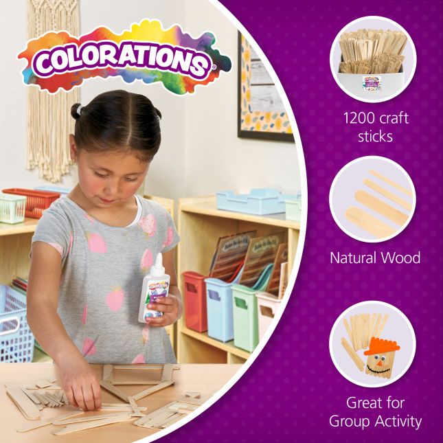 Colorations® Natural Craft Stick Classroom Pack - 1,200 Pieces_1