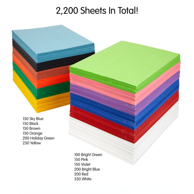 Colorations® Construction Paper Classroom Pack - 2200 Sheets Value Pack