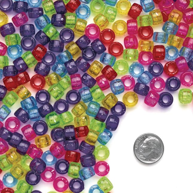 Colorations® Glitter Pony Beads - 1 lb._3