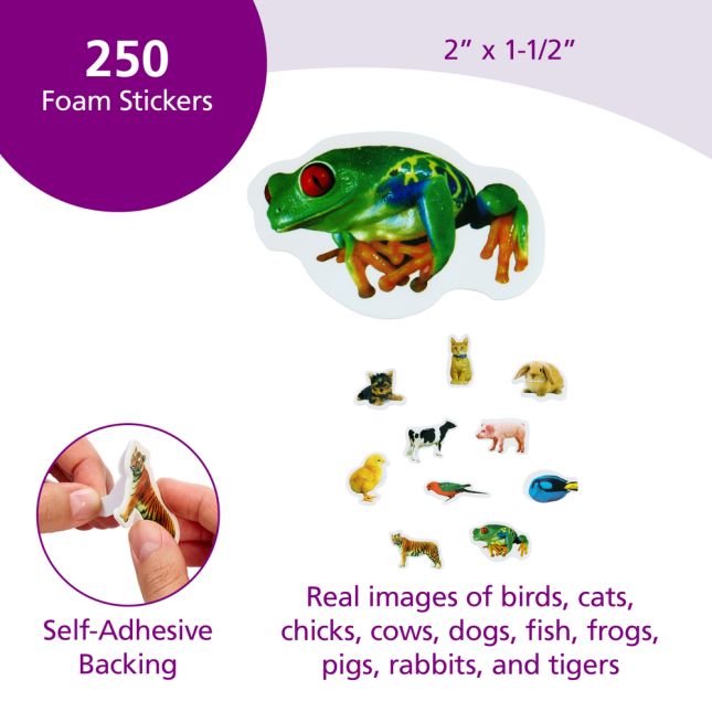 Colorations® Real Photo Animal Foam Stickers - 250 Pieces