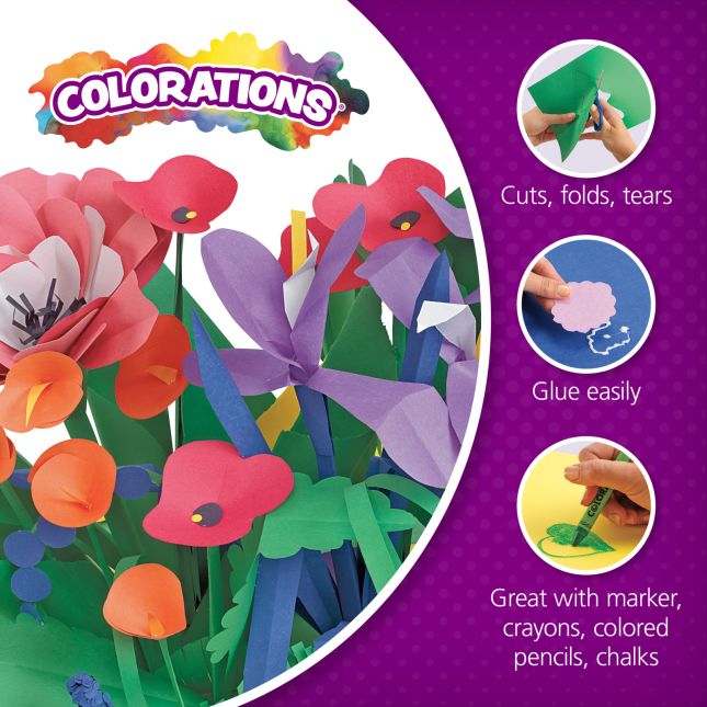 Colorations Construction Paper for Kids  7 Colors - 600 Bulk Sheets of  9X12 - Assorted Pack of Heavy Duty Craft Paper