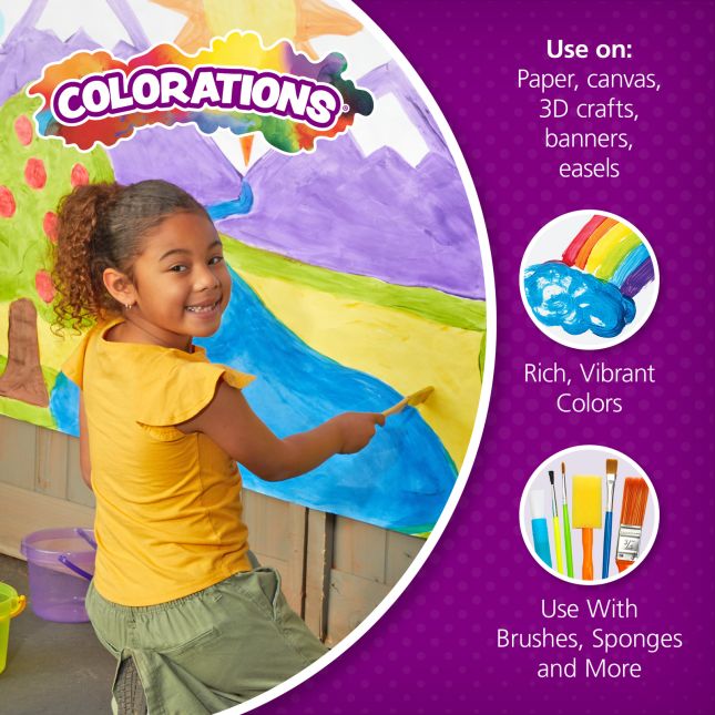 Colorations® Paraben-Free Simply Washable Tempera Paint - Set of 11 Colors