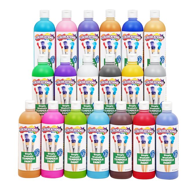 Colorations® Simply Washable Tempera Paints, 16 oz. Set of 19