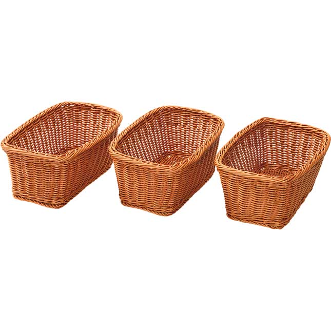 Environments® Wicker-Look Plastic Trays - Set of 3