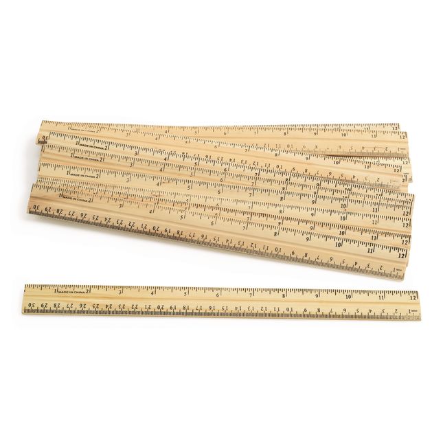 Excellerations® Wooden Rulers - Set of 12