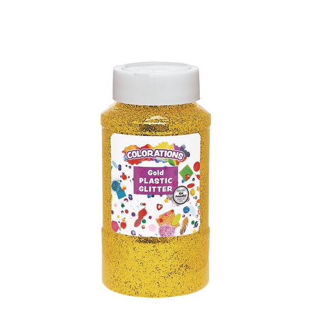 Colorations® Extra-Safe Plastic Glitter, Gold - 1 lb.