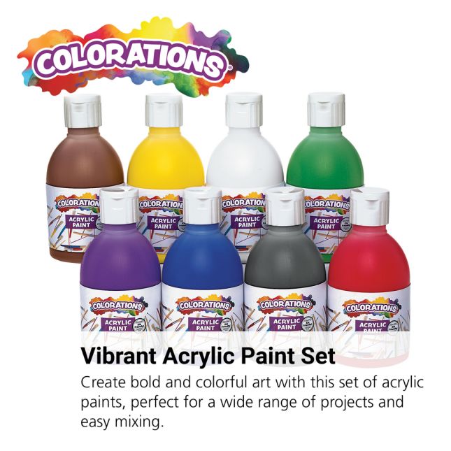 Colorations® Acrylic Paint, 8 oz. - Set of 8