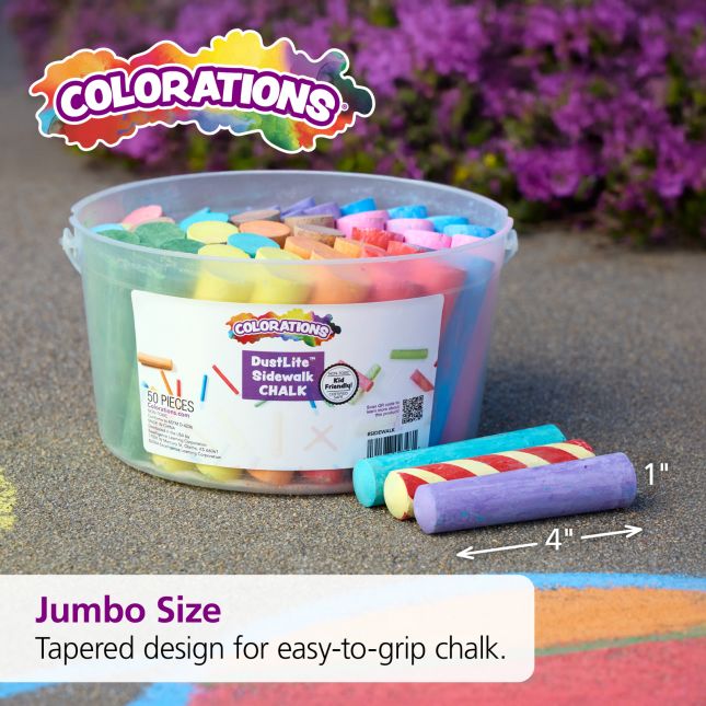 Colorations® Washable Sidewalk Chalk - 50 Pieces