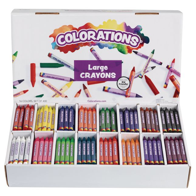 Colorations® Large Crayons, 16 Colors, Value Pack - Set of 400_0