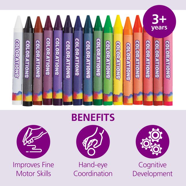 Colorations® Large Crayons, 16 Colors, Value Pack - Set of 400