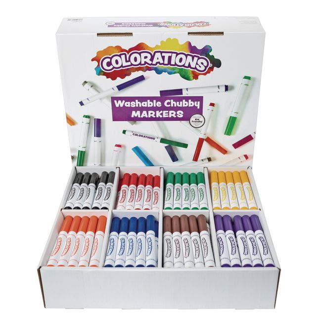 Colorations® Washable Chubby Markers Classroom Value Pack - Set of 200