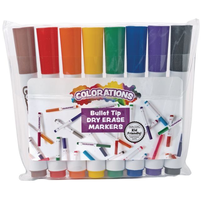 Colorations® Dry Erase Bullet Tip Markers - Set of 8_0