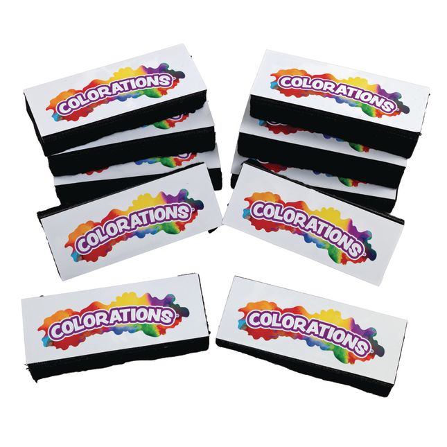 Colorations® Dual Use Dry Erase/Chalkboard Eraser - Set of 10