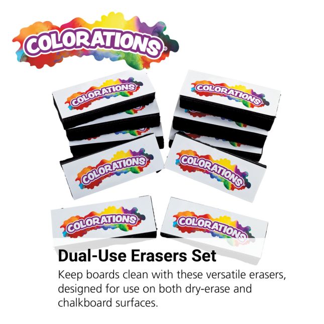 Colorations® Dual Use Dry Erase/Chalkboard Eraser - Set of 10_1