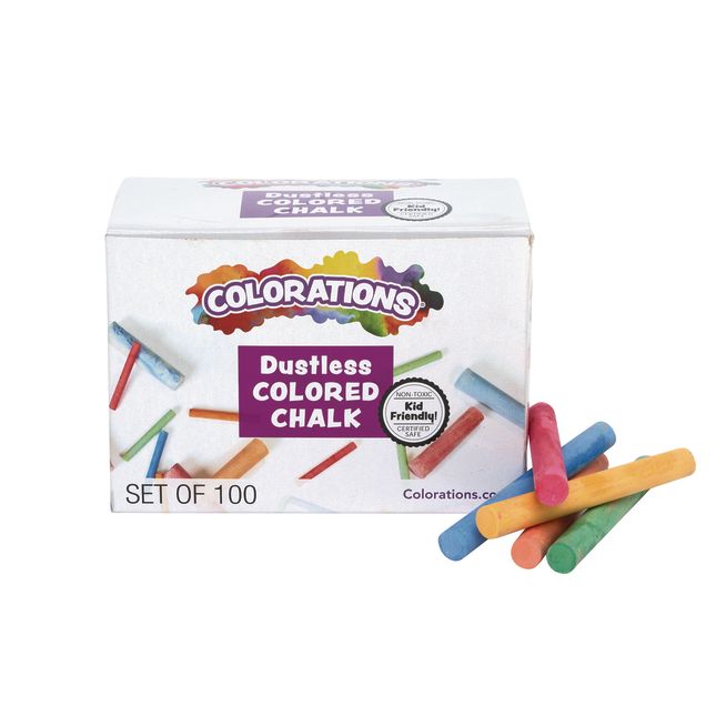 Colorations® Colored Dustless Chalk - 12 Pieces