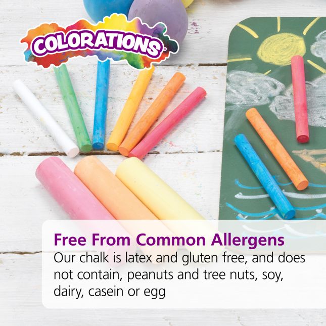 Colorations® Colored Dustless Chalk - 100 Pieces