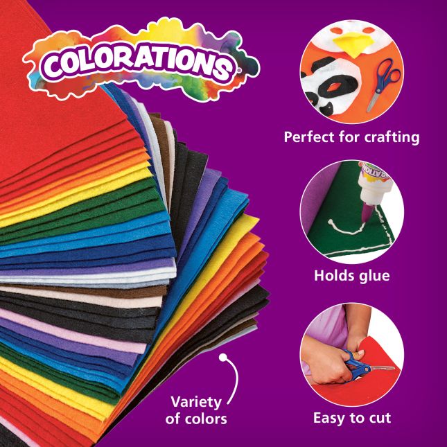 Colorations® Colored Felt, 9" x 12" - 50 Sheets