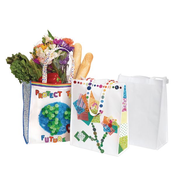 Colorations® Decorate Your Own Shopping Tote - Set of 12