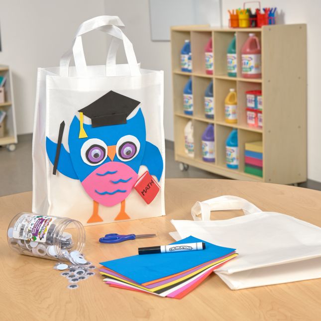 Colorations® Decorate Your Own Shopping Tote - Set of 12