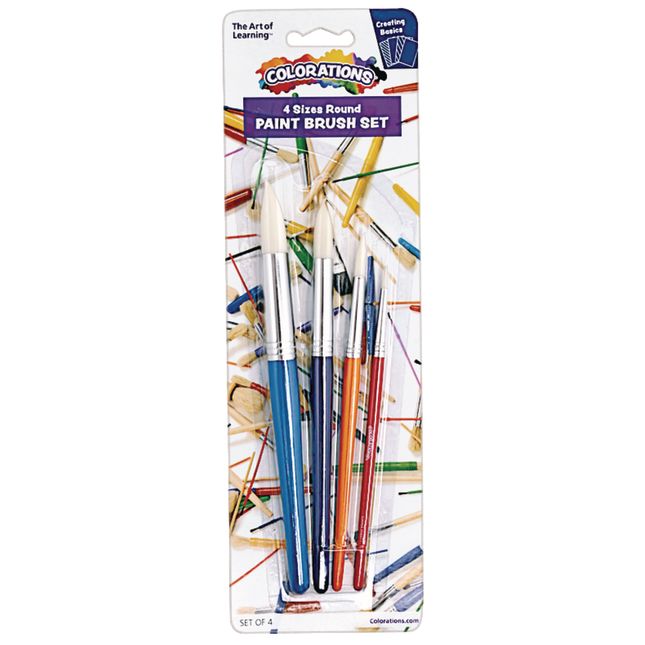 Colorations® Round Paint Brushes-Set of 4 Assorted Sizes