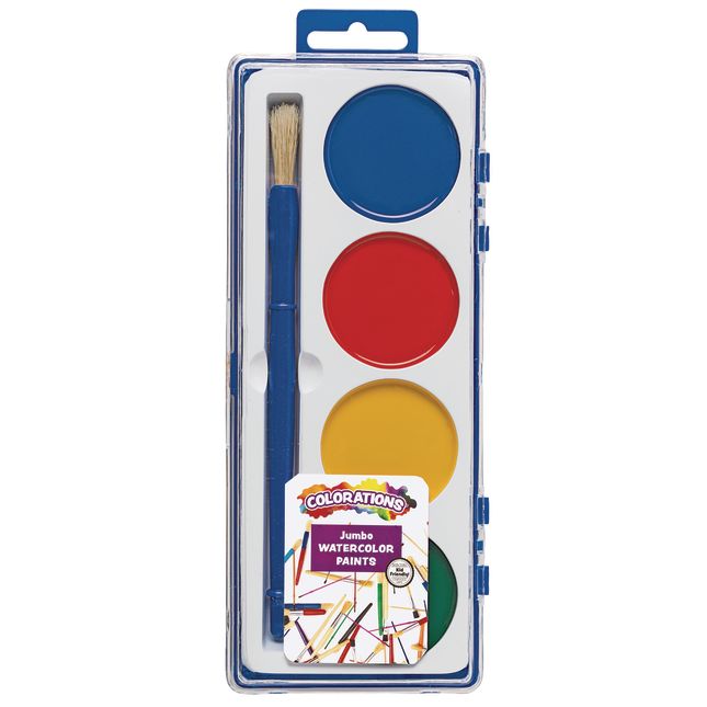 Colorations 4 Best Value Jumbo Washable Watercolors - Set of 6 Refills