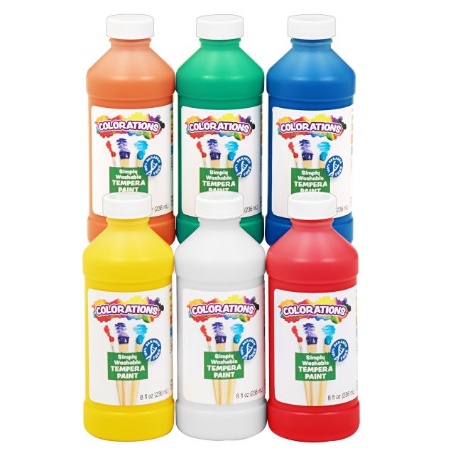 Colorations® Simply Washable Tempera 8 oz. - Set of 6