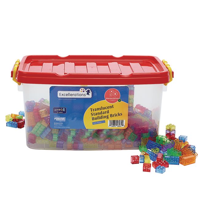 Excellerations® Translucent Standard Building Bricks 810 Pieces