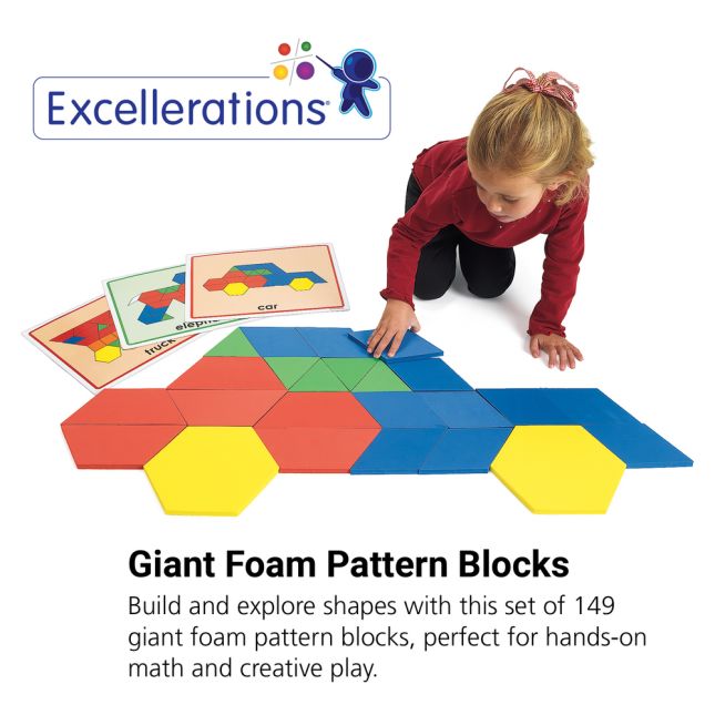 Excellerations® Giant Foam Pattern Blocks - 149 Pieces