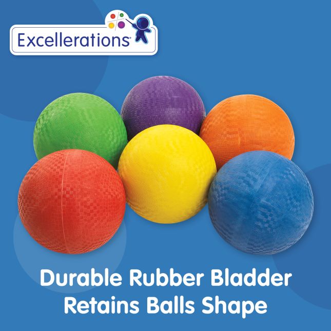 Excellerations® Premium Rubber Playground Balls - Set of 6