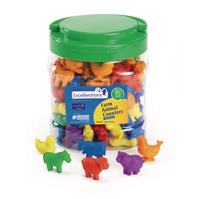 Excellerations® Farm Animal Counters - 108 Pieces