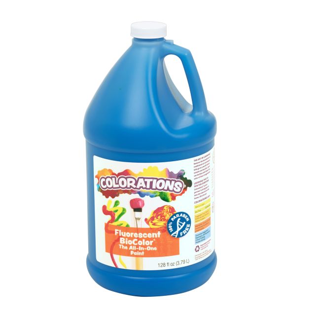 Colorations® Paraben-Free Fluorescent BioColor® Paint- Neon Blue, 1 Gallon