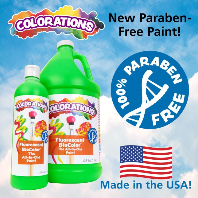 Colorations® Paraben-Free Fluorescent BioColor® Paint- Neon Blue, 1 Gallon