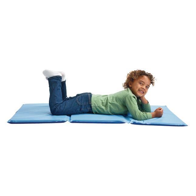 MyPerfectClassroom™ 1" Germ-Free Two-Tone Blue Rest Mats - Set of 12