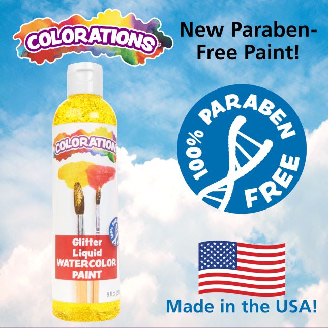 Colorations® Paraben-Free Glitter Liquid Watercolor™ - Set of All 8, 8 oz each